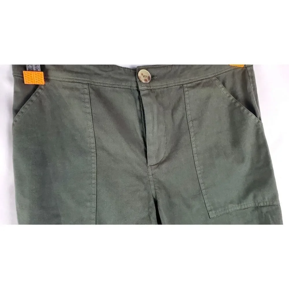 Ecru army green utility pants‎ straight leg relaxed fit sz S cotton blend